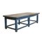 Teak Worktable with Blue Patina 1