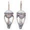 Rose Gold and Silver Hot Air Balloon Earrings, 1950s, Set of 2 1