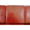 GE-290 Drei-Sitzer Sofa aus patiniertem rotem Anilinleder von Hans Wegner für Getama, 1990er 6