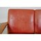GE-290 Drei-Sitzer Sofa aus patiniertem rotem Anilinleder von Hans Wegner für Getama, 1990er 5