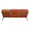 GE-290 Three-Seater Sofa in Patinated Red Aniline Leather by Hans Wegner for Getama, 1990s 3