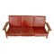GE-290 Three-Seater Sofa in Patinated Red Aniline Leather by Hans Wegner for Getama, 1990s, Image 4
