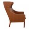 Wing Chair in Brown Leather by Børge Mogensen for Fredericia, Image 3