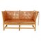 Spoke-Back Sofa in Patinated Cognac Leather by Børge Mogensen for Fritz Hansen, 1970s, Image 1