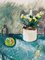 Tavolo verde acqua, dipinto ad olio, con cornice, Immagine 4