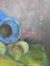 Jarrón azul y frutas, óleo a bordo, enmarcado, Imagen 3