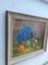 Blue Vase & Fruits, Oil on Board, Framed 5