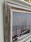 Barcos en el muelle, óleo sobre lienzo, enmarcado, Imagen 5
