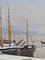 Barcos en el muelle, óleo sobre lienzo, enmarcado, Imagen 4