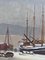 Barcos en el muelle, óleo sobre lienzo, enmarcado, Imagen 3