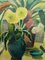 Dahlias, 1940s, Peinture à l'Huile, Encadré 4