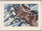 Torsten Hult, cavallo da corsa, litografia, xx secolo, Immagine 2