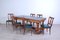 Mesa de comedor estilo Imperio con tablero de mármol y sillas con asientos de cuero de Brianzola, años 40. Juego de 7, Imagen 15