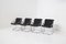 Chaises de Bureau Mid-Century en Cuir Noir, 1960s, Set de 4 1