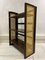 Mid-Century Foldable Stacking Shelf Unit in Mahogany and Cane, Set of 2 13