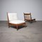 Mid-Century Oak and Bouclé Lounge Chairs, 1960s, Set of 2 2