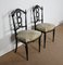 Napoleon III Black Lacquered Chairs in Louis Xvi Style, 19th Century, Set of 2 2