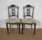 Napoleon III Black Lacquered Chairs in Louis Xvi Style, 19th Century, Set of 2 7