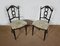 Napoleon III Black Lacquered Chairs in Louis Xvi Style, 19th Century, Set of 2 1