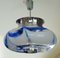 Pendant Lamp in Blue Glass and Chrome from Mazzega, Italy, 1960s 12