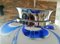 Pendant Lamp in Blue Glass and Chrome from Mazzega, Italy, 1960s 20