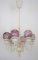 White with Pastel Purple Glass Model T-526 Chandelier by for Markaryd, Sweden, 1964 2