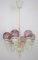 White with Pastel Purple Glass Model T-526 Chandelier by for Markaryd, Sweden, 1964, Image 2