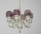 White with Pastel Purple Glass Model T-526 Chandelier by for Markaryd, Sweden, 1964, Image 6