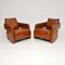 Vintage Italian Leather Armchairs, 1970s, Set of 2 1