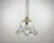 Vintage Ceiling Lamp in Glass & Brass, Germany, 1970s 1