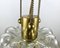 Vintage Ceiling Lamp in Glass & Brass, Germany, 1970s 7