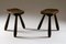 French Tripod Stools, 1930s, Set of 2 5