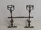 Wrought Iron Andirons, Late 19th Century, Set of 2 1