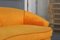 Italian Curved Sofa in Velvet Orange with Wooden Feet, 1950s 17