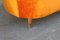 Divano curvo in velluto arancione con piedi in legno, Italia, anni '50, Immagine 10