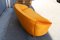 Italian Curved Sofa in Velvet Orange with Wooden Feet, 1950s 6