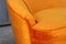 Sofá italiano curvado de terciopelo naranja con patas de madera, años 50, Imagen 9