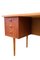 Danish Kidney-Shaped Desk in Teak with Bar Cabinet and Bookshelf, 1950s 17