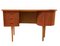 Danish Kidney-Shaped Desk in Teak with Bar Cabinet and Bookshelf, 1950s 13