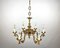 Vintage French Gilt Brass 6-Arm Chandelier, 1960s, Image 1