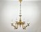 Vintage French Gilt Brass 6-Arm Chandelier, 1960s, Image 3