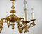 Vintage French Gilt Brass 6-Arm Chandelier, 1960s, Image 7