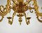 Lámpara de araña francesa vintage de latón dorado, años 60, Imagen 6