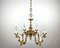 Vintage French Gilt Brass 6-Arm Chandelier, 1960s 4