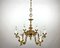 Vintage French Gilt Brass 6-Arm Chandelier, 1960s, Image 4