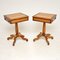 Antique Oak & Walnut Side Tables, 1890s, Set of 2 8