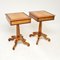 Antique Oak & Walnut Side Tables, 1890s, Set of 2 10