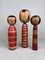 Figurines Kokeshi Vintage, 1960s, Set de 3 3