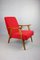 Vintage Red Velvet Armchair, 1970s 1