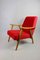 Vintage Red Velvet Armchair, 1970s 6